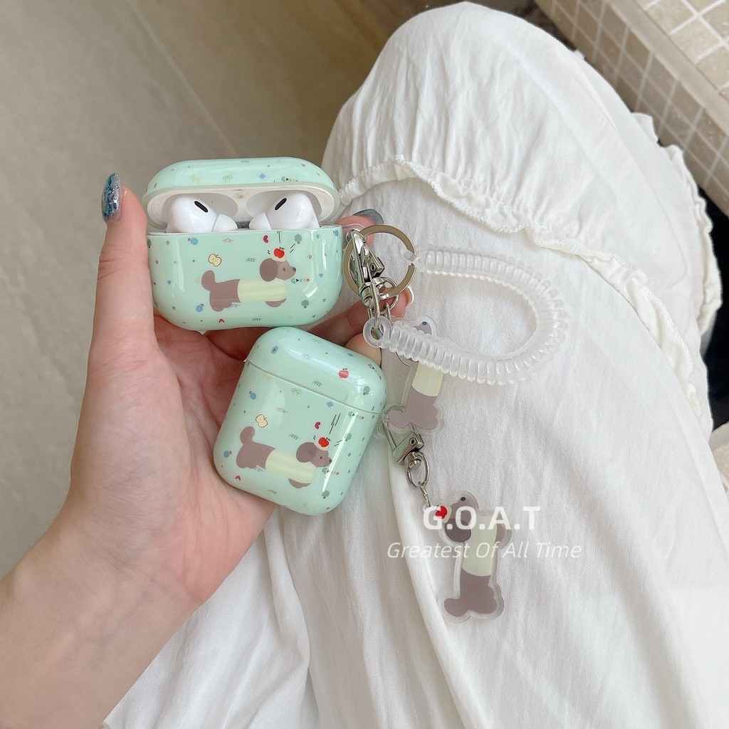 Goat Airpods 1/2/Airpods Pro/Airpods Pro 2/Airpods 3 Soft Cortical หูฟัง Protector และ Fall Arrest + พวงกุญแจ