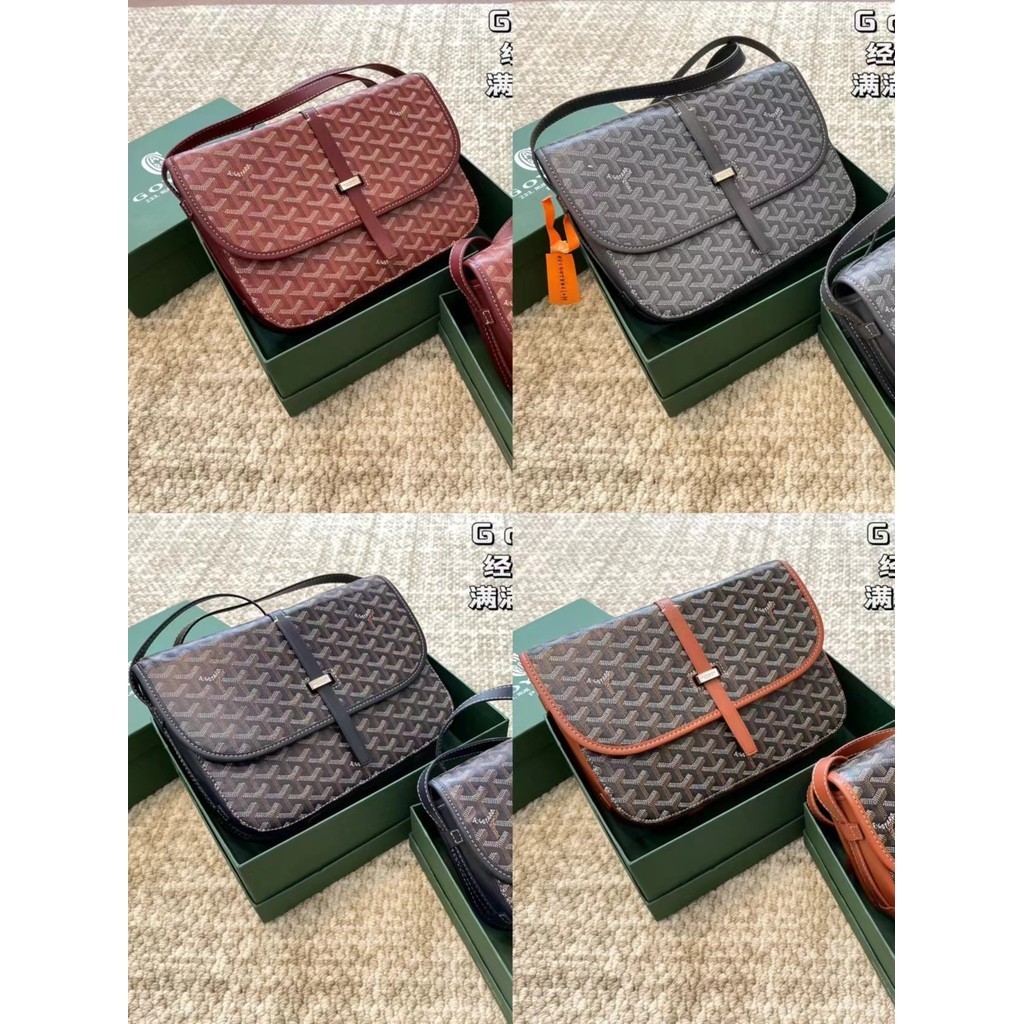 IR70 Goyard 24sClassic Messenger Bag Lychee Pattern Cowhide Saddle Bag Shoulder Crossbody Gift Box P