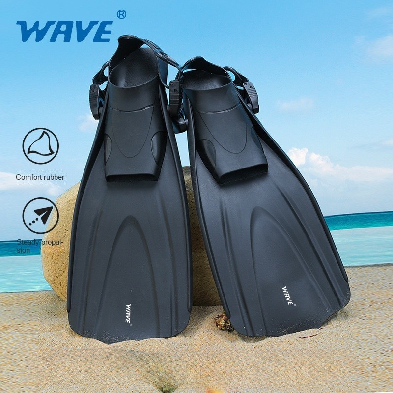 Wave ดําน้ํา Fins ผู้ใหญ่ปรับว่ายน้ํารองเท้าซิลิโคนยาว Submersible ดําน้ําดูปะการังเท้า Monofin ดําน้ํา Flippers