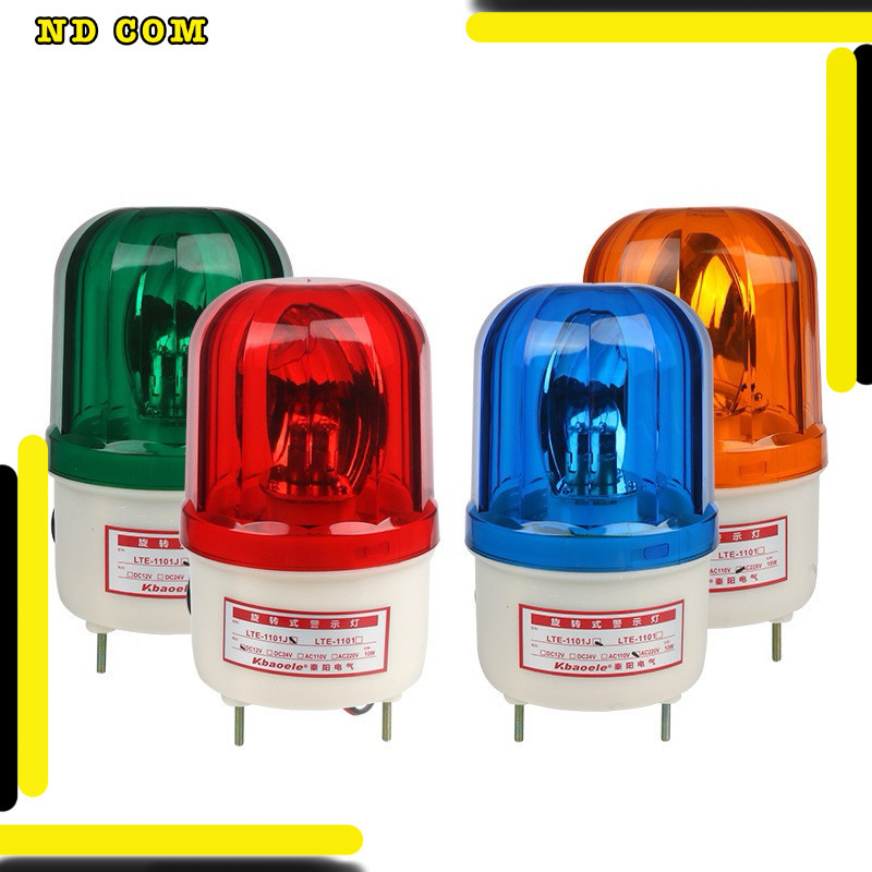 สุดคุ้ม! LTE1101 Ite1101 ไฟไซเรน ไฟฉุกเฉิน มีไฟ มีเสียง LTE-1101J 12v หลอดใส้ จานหมุน  24v 220v  แดง