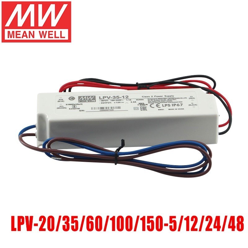 ✤MEAN WELL LPV-60-12 5V 12V 15V 24V 36V 48V Meanwell 20W 35W 60W 100W 150W Single Output LED Driver