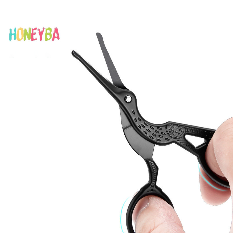 <Honeyba> สแตนเลสเครื่องมือเล็บขนาดเล็กคิ้วจมูกผมกรรไกรตัด Manicare Facial Trimming Tweezer แต่งหน้าเครื่องมือความงาม Nice