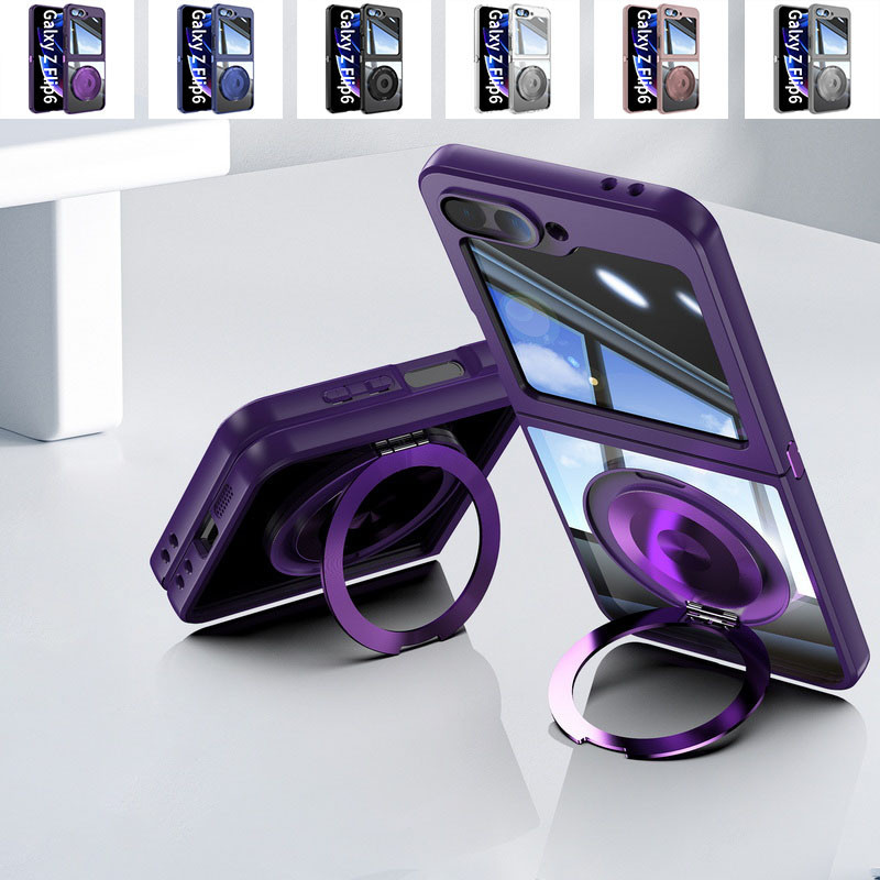 Samsung Galaxy Z Flip 6/Z flp 6 /Z FLIP6 360 ขายึดโลหะ รวมทุกอย่างเคสโทรศัพท์หรูหรากันกระแทก
