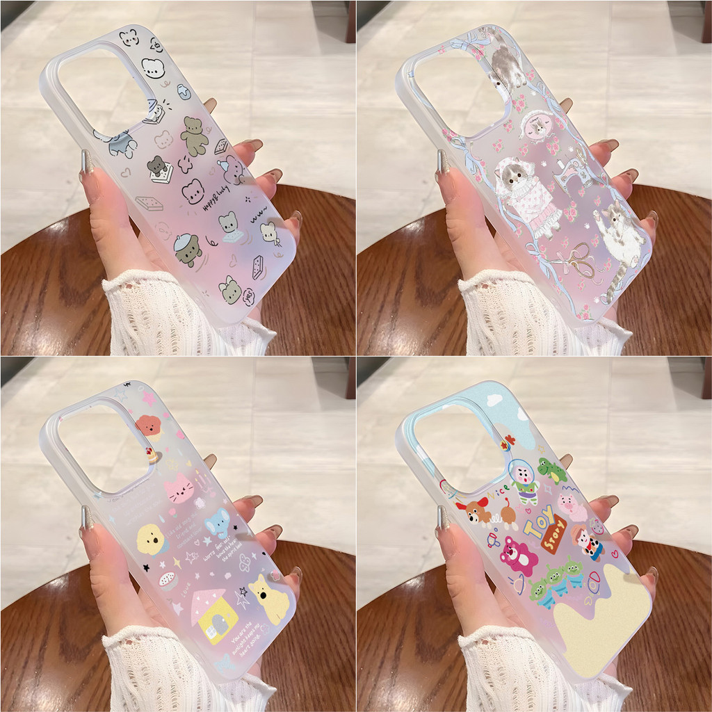 ปลอกฝ้า เคส for iphone 15 14 Plus 11 12 14 13 15 Pro Max เคสโทรศัพท์มือถือ ฝาหลังซิลิโคนอ่อนนุ่ม กันกระแทก สัตว์