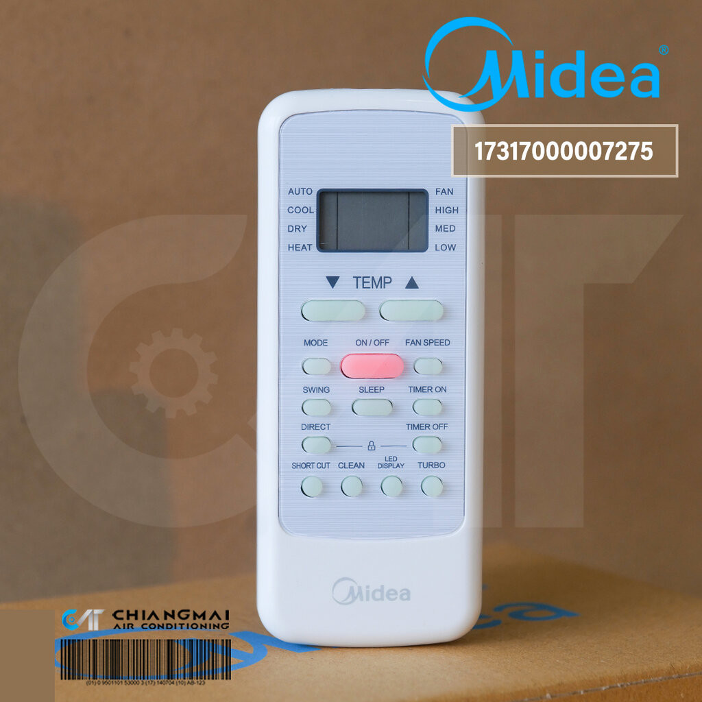 17317000007275 รีโมทแอร์ Midea (แท้ศูนย์) RG51B(2)/E) รีโมทแอร์ไมเดีย รุ่น MSVG-09CRN8-SC6, MSVG-12C