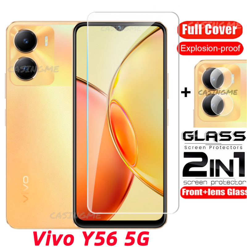 Vivo Y56 5G 2024 ฟิล์ม 2 in 1 ป้องกันหน้าจอสําหรับ Vivo Y56 5G VivoY56 Y 56 56Y Y56Vivo 4G 5G กระจกน