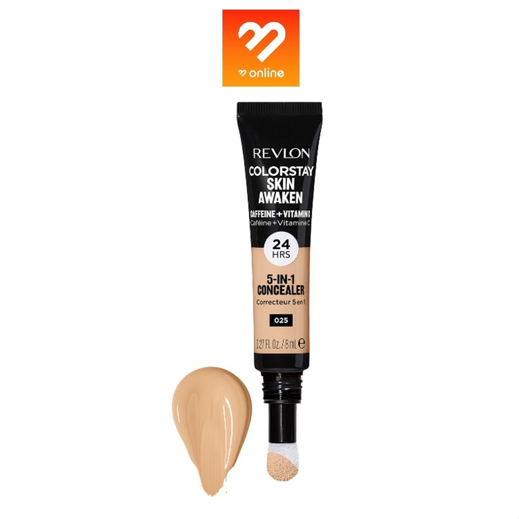 คอนซีลเลอร์หัวแปรงฟองน้ำ Revlon ColorStay Skin Awaken 5-in-1 Concealer 8ml. เรฟลอน สกิน คอนซีลเลอร์