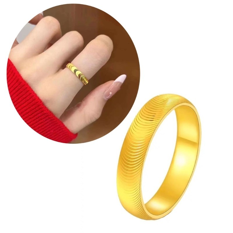 BST Elegant Ripples Effect Cats Eye แหวนอเนกประสงค์แมว Eye Ripples แหวนสแตนเลสสําหรับวันที่และเหตุกา