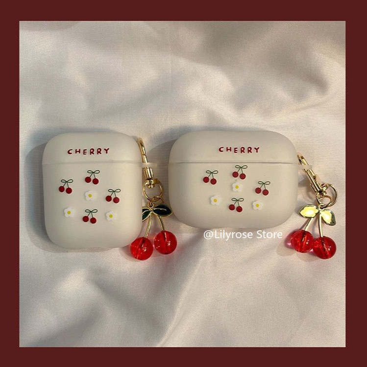 ฤดูร้อนเชอร์รี่tpu AirPods Pro2 ProกรณีAirPods 1 2 3 Generation Protector Appleชุดหูฟังไร้สายบลูทูธพร้อมเชือกเส้นเล็ก