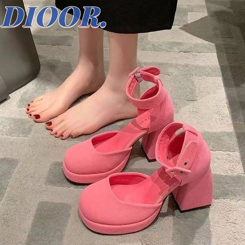 Dioor Ladies ฤดูร้อนใหม่เพิ่มความสูงหมวกนิ้วเท้ากันน้ํารองเท้าส้นสูงที่สะดวกสบายรองเท้า Mary Jane