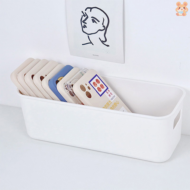 [LO] Simple Desktop Mobile Phone Case Storage Box al Cosmetics Organizer Box Large Capacity Sundries Storage Basket TH