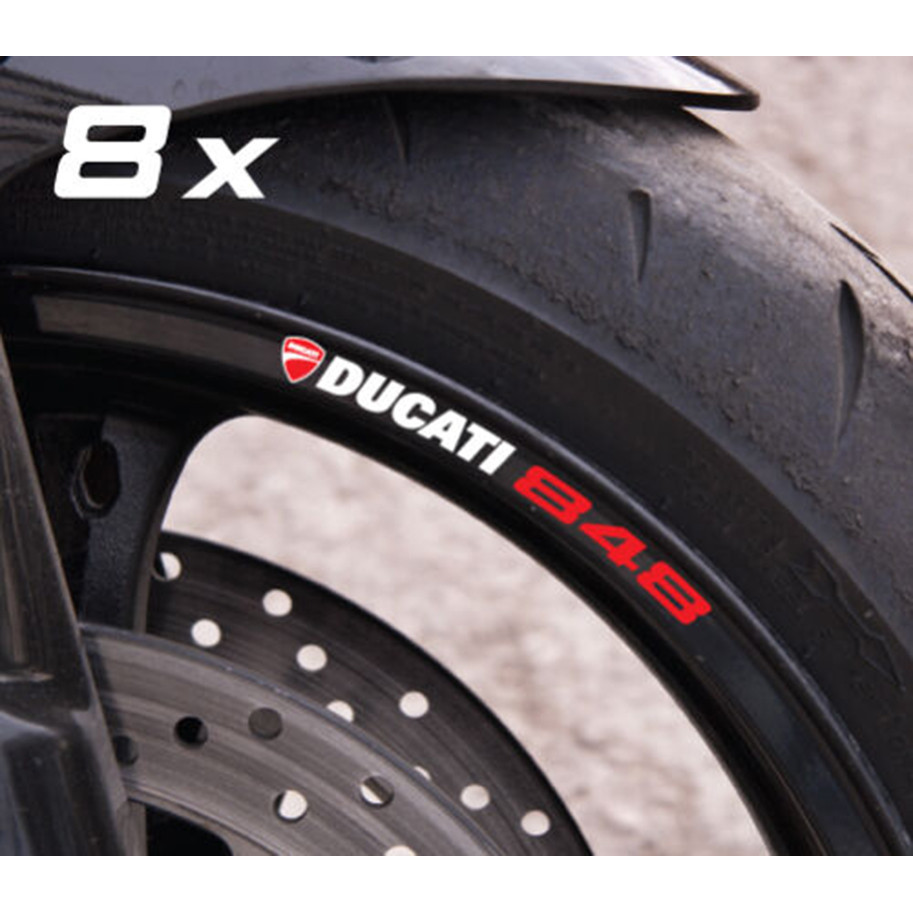 8 X Ducati 848 สติ๊กเกอร์ติดล้อรถจักรยานยนต์ขอบสติ๊กเกอร์ลายชุด Corse Laminated สําหรับ Ducati 848 8