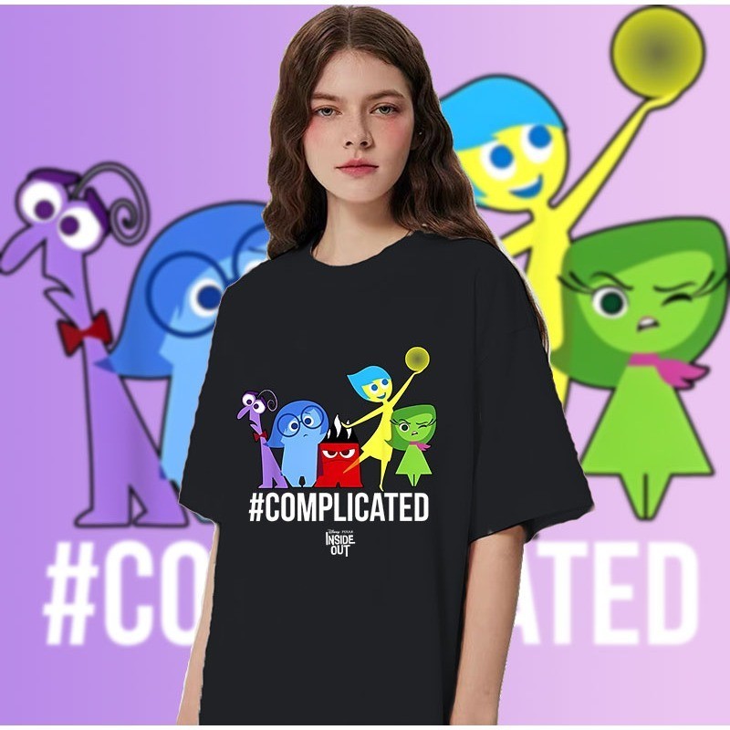 ใหม่ Pixar 's Movie Inside Out 2 เสื ้ อยืดคอ O-neck กราฟิก 100 % สําหรับผู ้ ชายP#6 S-5XLS-5XL