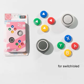 จอยสติ๊กหมวก Cross Direction ABXY ฝาครอบป้องกันสําหรับ funda NS switch/oled ซิลิโคน Rocker cap ชุดสติกเกอร์ปุ่มสําหรับ lite เกมอุปกรณ์เสริม