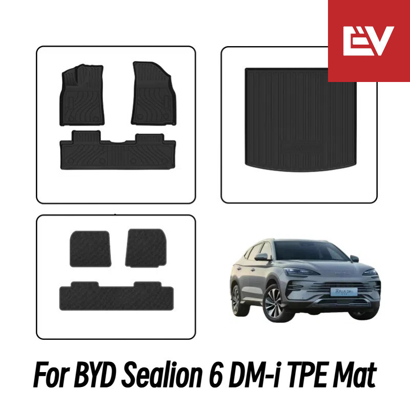 สําหรับใหม่ BYD Sealion 6 DM-i TPE พรมปูพื้น Trunk Mat กันน้ําสวมใส่-resist คุณภาพระดับพรีเมียม LHD & RHD