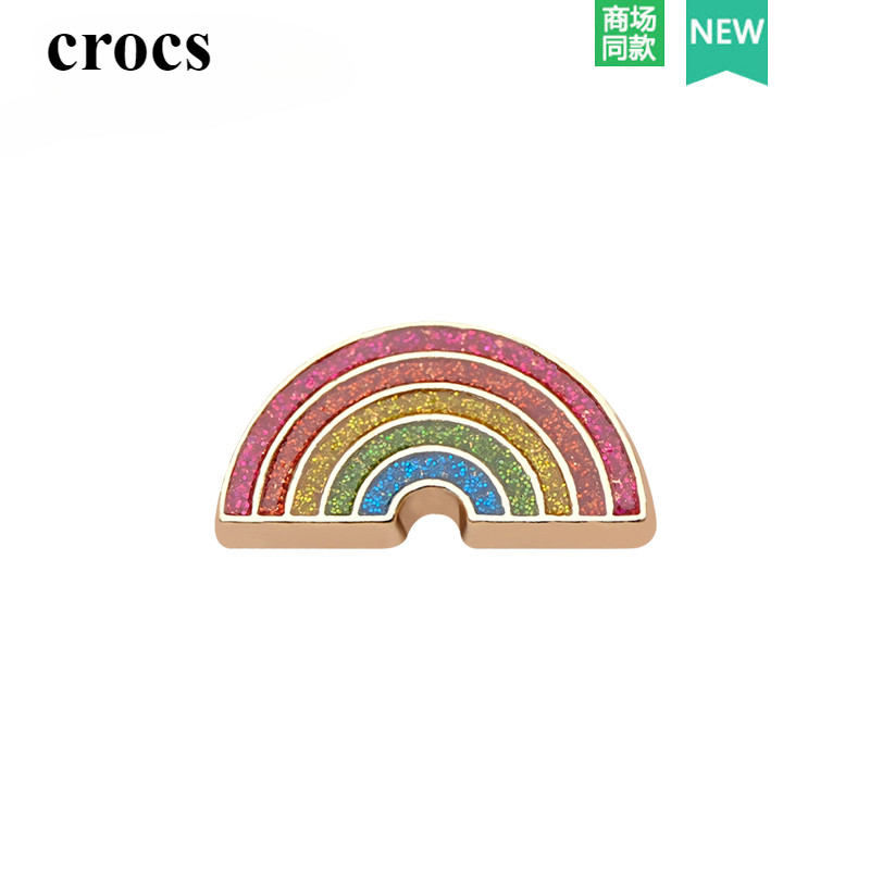 jibbitz crocs charms จระเข้รองเท้าหลุมผีเสื้ออุปกรณ์เสริมโลหะสายรุ้งรักรองเท้าดอกไม้ตกแต่งหัวเข็มขัด ทําเอง พื้นผิวรองเท้าหัวเข็มขัด