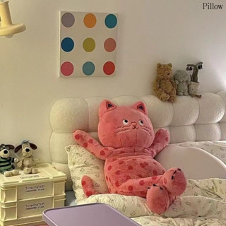 น่ารักลายจุดแมวโยนหมอนน่ารักโซฟาเบาะห้องนอนเตียงยาวนอนตุ๊กตา…