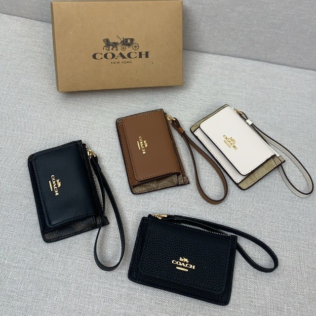 กระเป๋าสตางค์ใหม่ผู้หญิงกระเป๋าใส่เหรียญ CP435 CP433 Corner Zip Wristlet Women Short Coin Purse