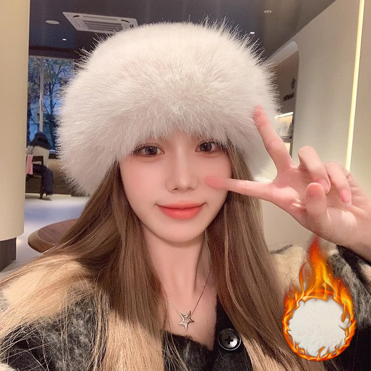 หมวกปุยสไตล์รัสเซียสำหรับผู้หญิง ออกแบบอย่างสง่างามและอบอุ่น เหมาะสำหรับฤดูหนาว