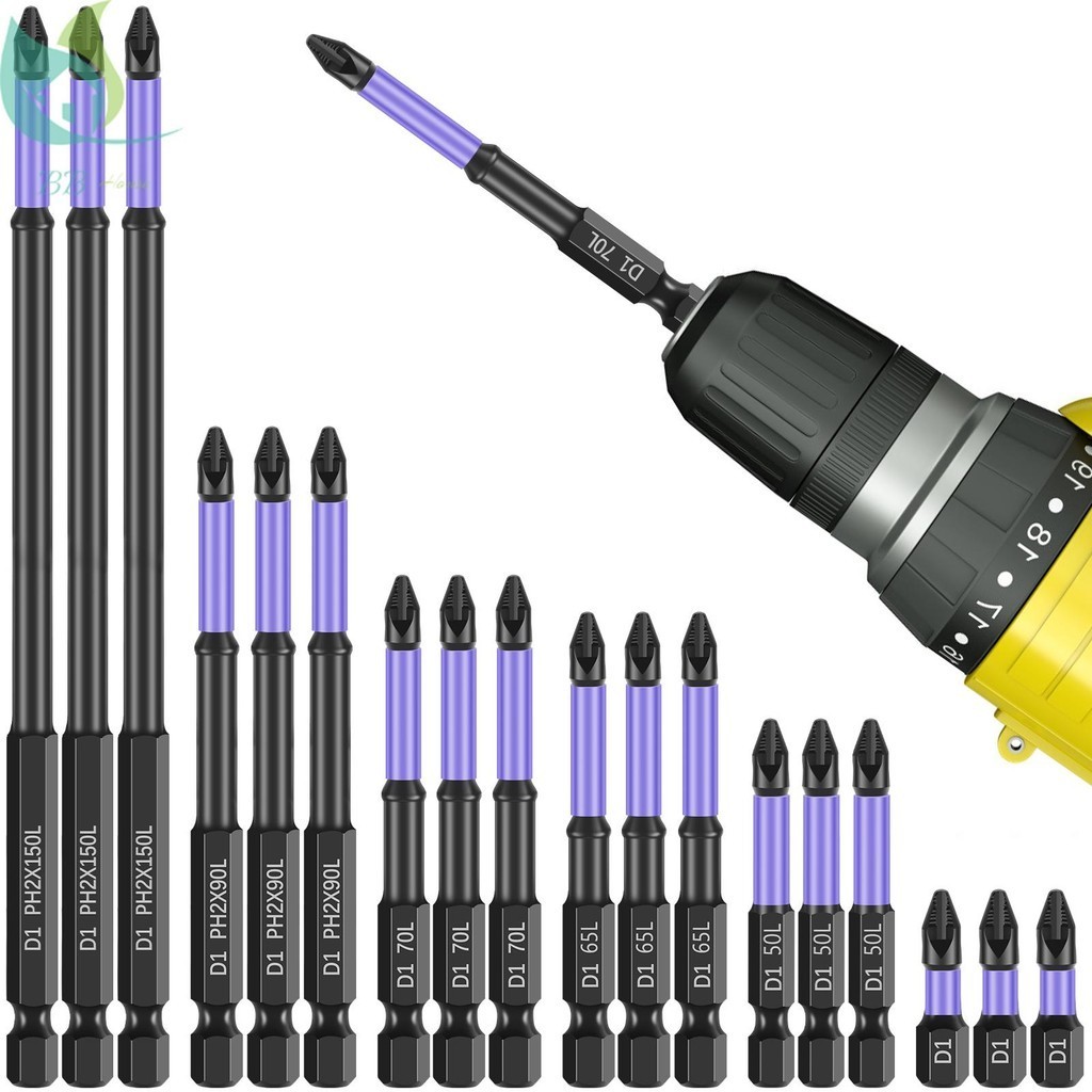 18 ชิ้นแม่เหล็กชุด Bit Anti-Slip Impact สกรูไดร์เวอร์ชุด Bit D1 ไขควงไฟฟ้า Bit SHOPQJC7494