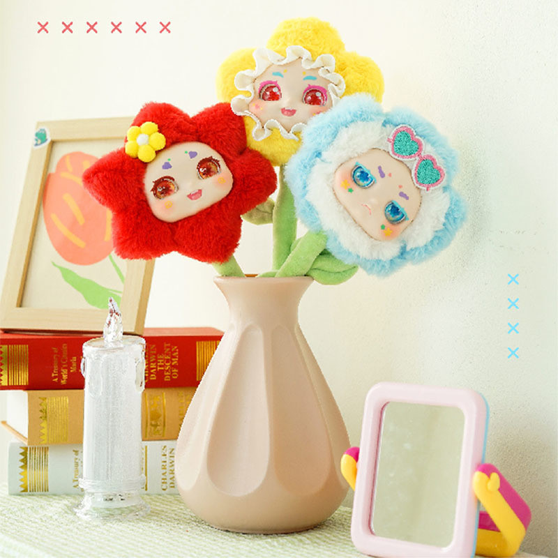ของแท้ 100% KIMMON Flower Series Plush Mystery กล่องช่อดอกไม้อินเทรนด์ของเล่นตุ๊กตาจี้ของขวัญวันเกิดหญิง