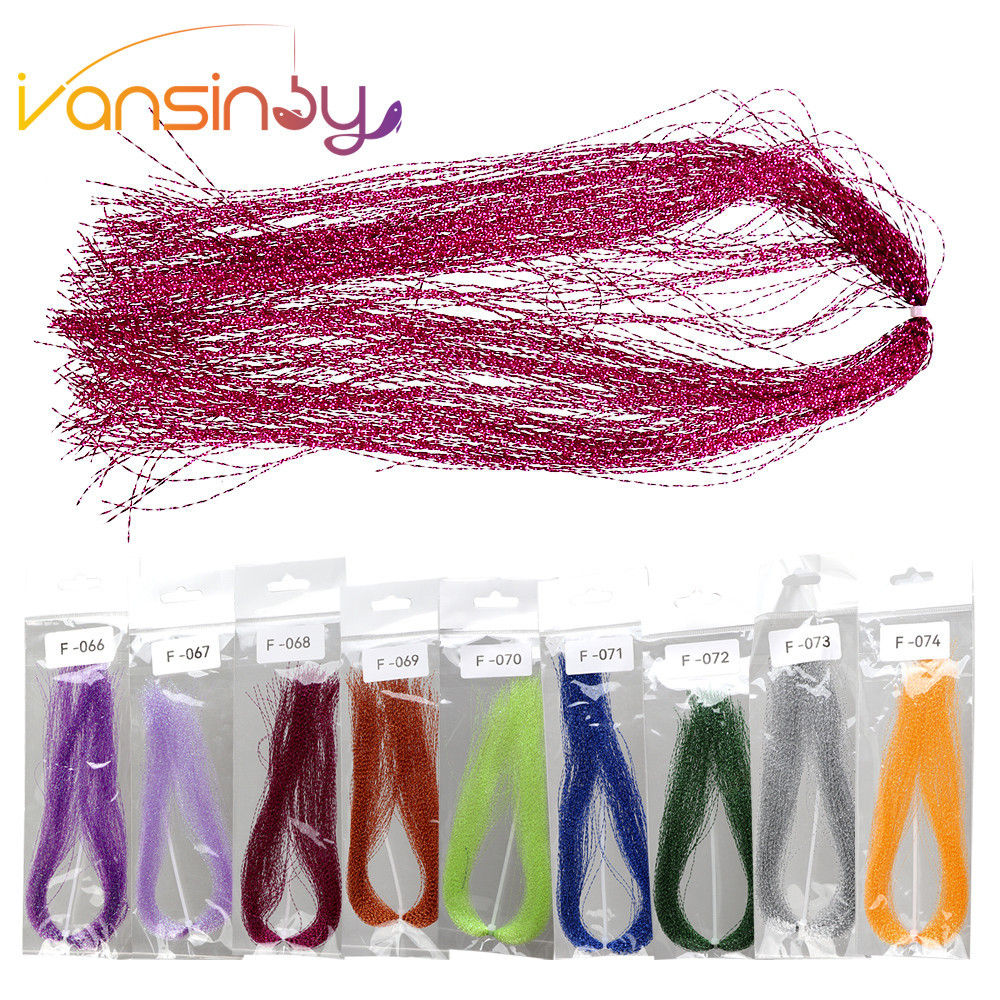 Flasher Tinsel Bulu Kilat Jig Assist Hook Lure เหยื่อปลอม Twisted Tinsel Fly Fishing Tying แฟลชตะขอ Shining