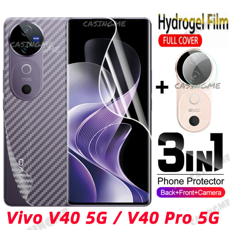 Vivo V60 5G V40Pro 2024 ฟิล์มไฮโดรเจลสําหรับ Vivo V40 5G VivoV40 V50 V 40 Pro V40Pro V40E 5G 2024 ด้านหน้าด้านหลังคลุมทั้งหมดกล้องด้านหลังป้องกันฟิล์ม Soft Screen Protector