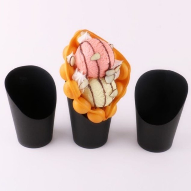 (ขายส่ง ยกลัง 1000ใบ) ถ้วยกระดาษวาฟเฟิลฮ่องกง กระกระดาษปากเฉียง สำหรับเพิ่มมูลค่าอาหาร จัดแต่งอาหาร ใส่อาหารอื่นๆ - รูปที่ 4