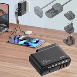 LDNIO A6140C Super fast charging อุปกรณ์ขยายหัวชาร์จ USB-A*3 , USB-C*3 สวิตซ์เปิด-ปิด จอLED รองรับการชาร์140W Max
