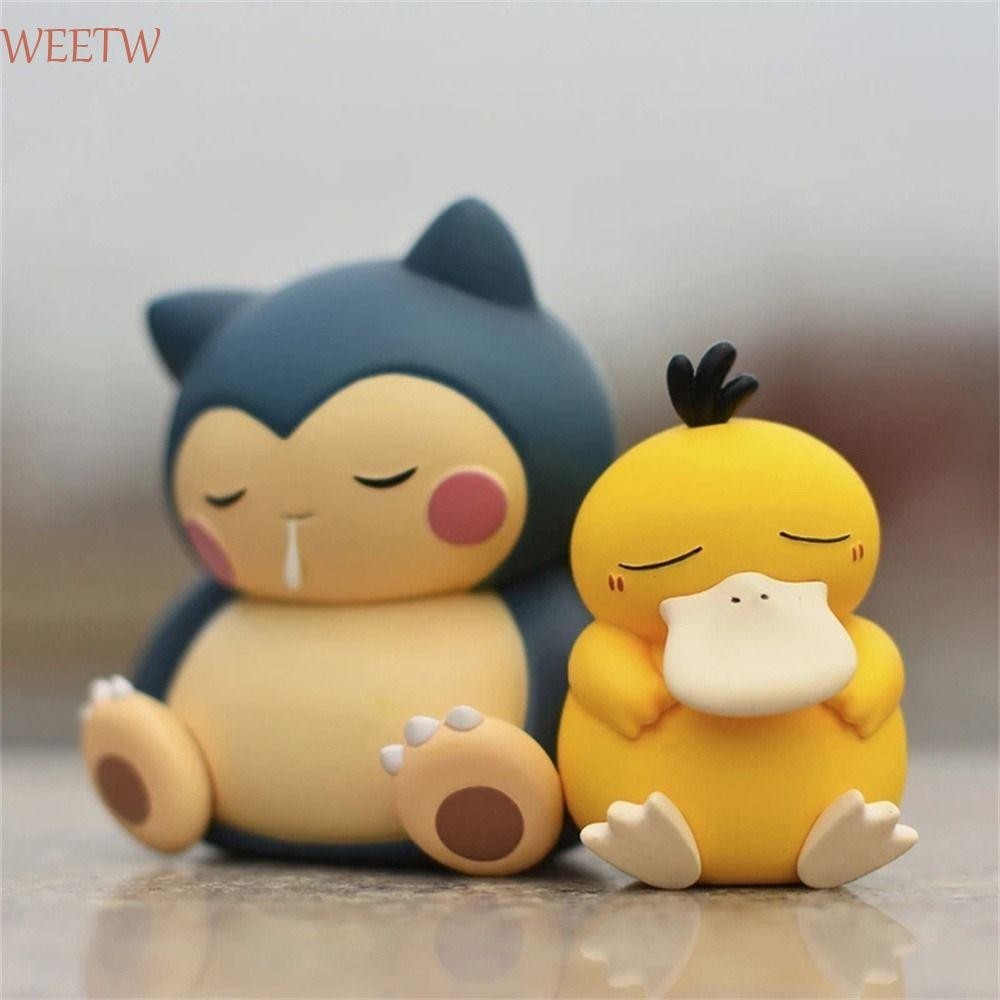 Weekw Psyduck รูปของเล่นการ์ตูนอะนิเมะตัวเลข Sleep Starry PVC รวบรวม Psyduck Snorlax ของเล่น