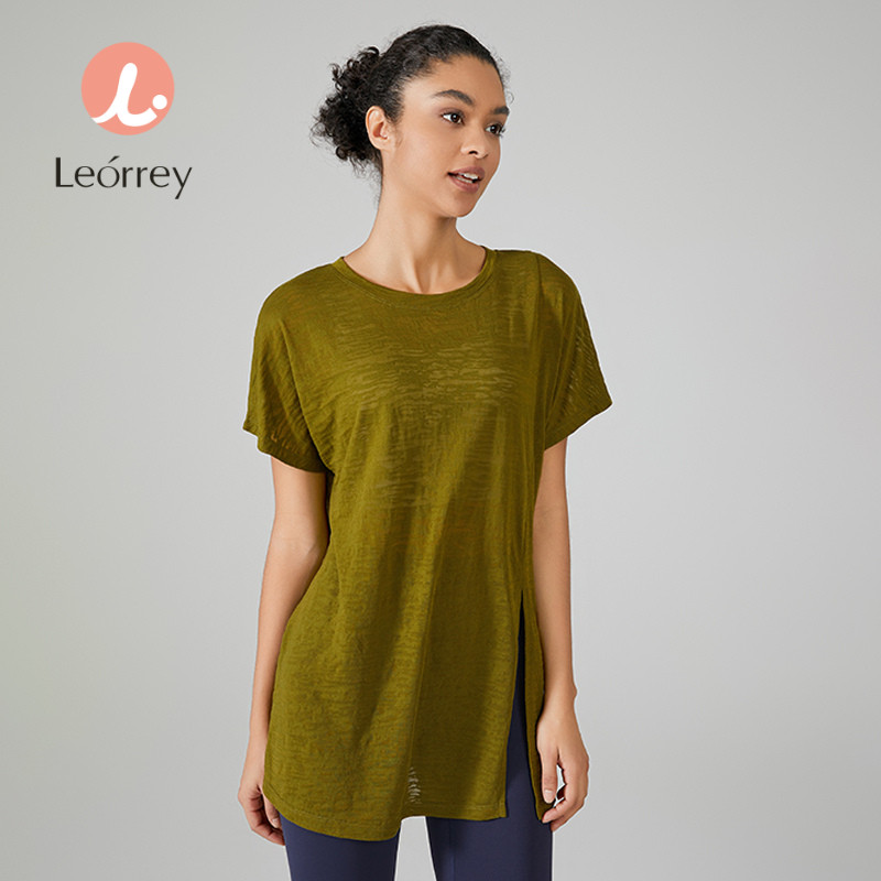 Leorrey-เสื้อโยคะออกกำลังกายชายเหลี่ยมแบบไร้ตะเข็บ แขนยาว ใส่เล่นกีฬา ฟิตเนส โยคะ