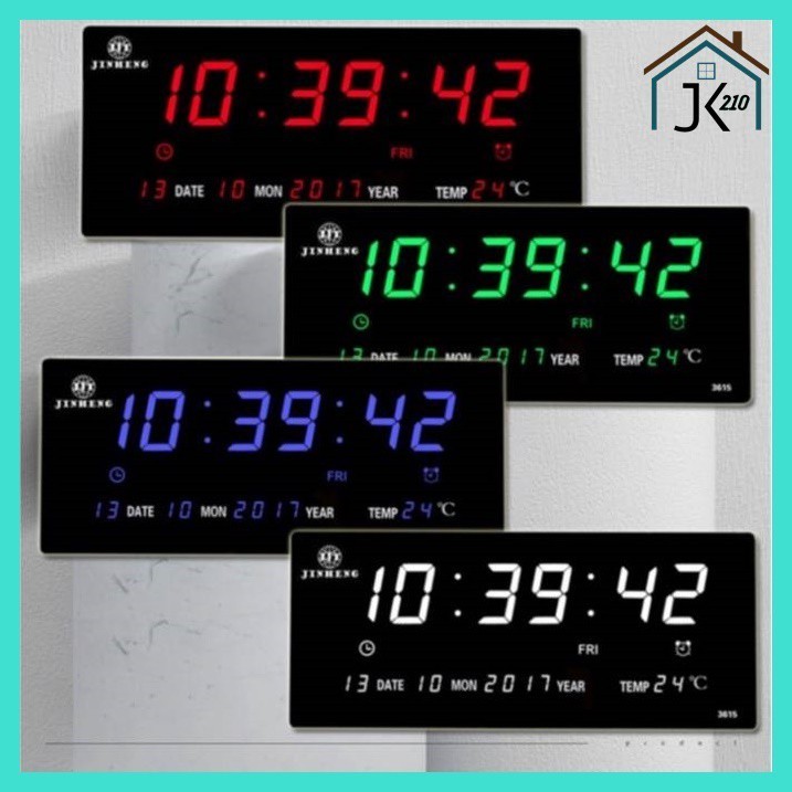 นาฬิกาอัจฉริยะ นาฬิกาดิจิตอลแขวนพนัง รุ่นYX-3615ขนาด 36x15x3CM มีตัวเลขให้เลือก4สี(แถมหัวชาทและสายUS