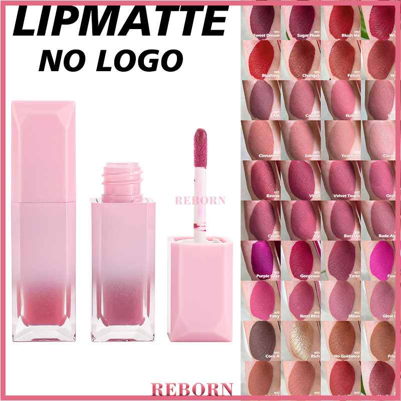 PLCY004Waterproof Lip Matte 5ml ติดทนนาน 160 สีไม่มีโลโก้ส่วนตัวเครื่องสําอางที่กําหนดเอง Lipmatte Liquid ลิปสติก Nude Matte Lip Gloss