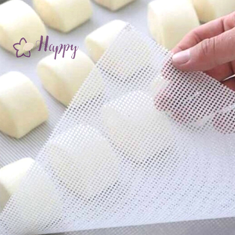 <Happybay> แผ่นรองอบซิลิโคนไม่ติดอาหารผลไม้ Dehydrator แผ่นนํามาใช้ใหม่ Steamer ตาข่าย Pad เตาอบเสื่ออุปกรณ์ครัวลดราคา