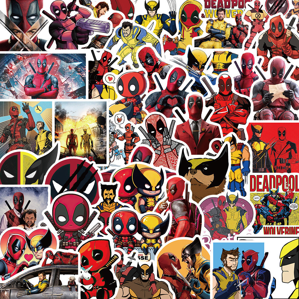 สติ๊กเกอร์ PVC กันน้ํา Deadpool & Wolverine 50 ชิ้น
