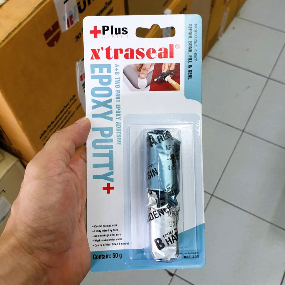 กาวอุดรอยรั่ว Xtraseal Epoxy Putty AB อีพ๊อกซี่ กาวมหาอุด กาวอุดรูรั่ว รอยรั่ว กันน้ำมัน อุดรูรั่วหม