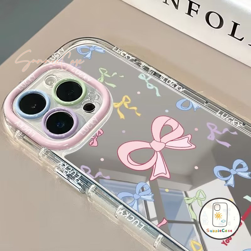 แฟชั่นโบว์ การ์ตูนดูเดิลน่ารัก เคสไอโฟนIPhone 7Plus 15 13 12 14 11 Pro Max 8 14 15 Plus X XS XR Max SE 2020