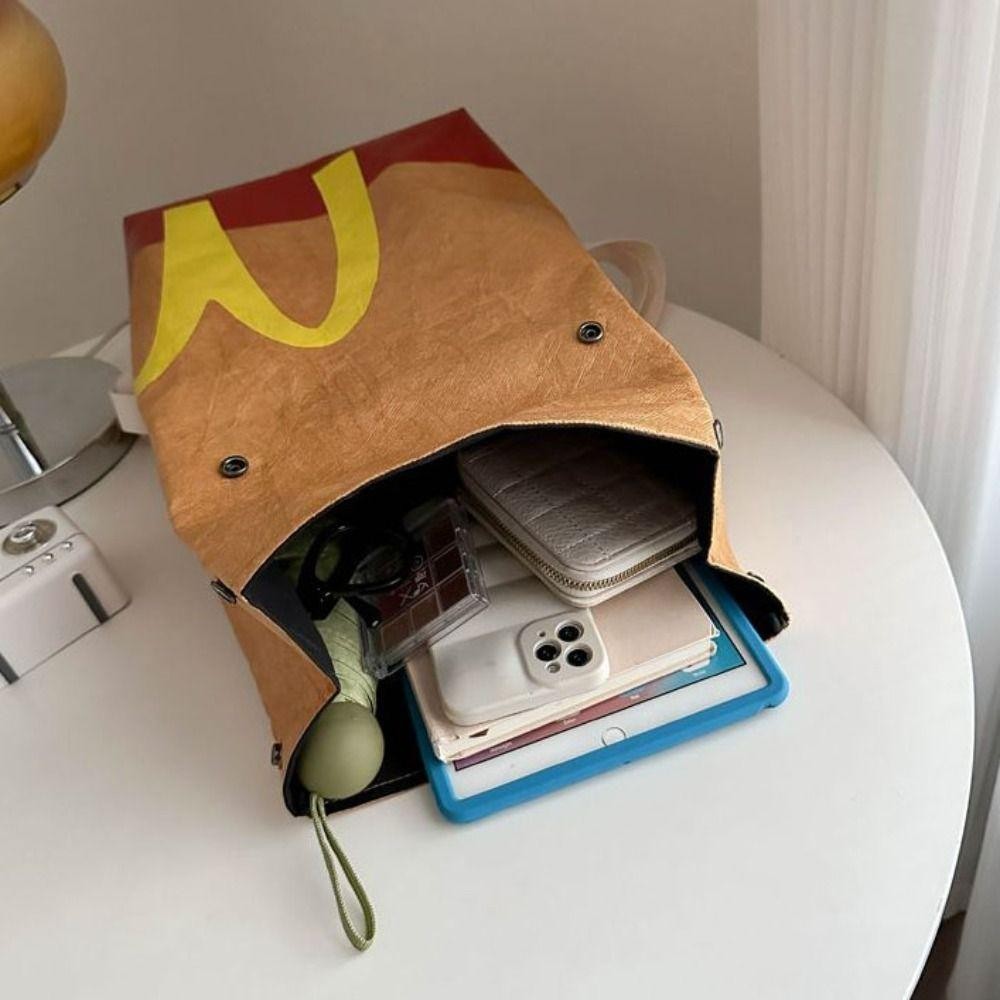 Jeremy1 กระเป๋าเป้สะพายหลังของ McDonald, กระเป๋าถือ Letter DuPont Paper Bag, การ์ตูนแบบพกพากันน้ํา Starbucks Nylon Bag Travel