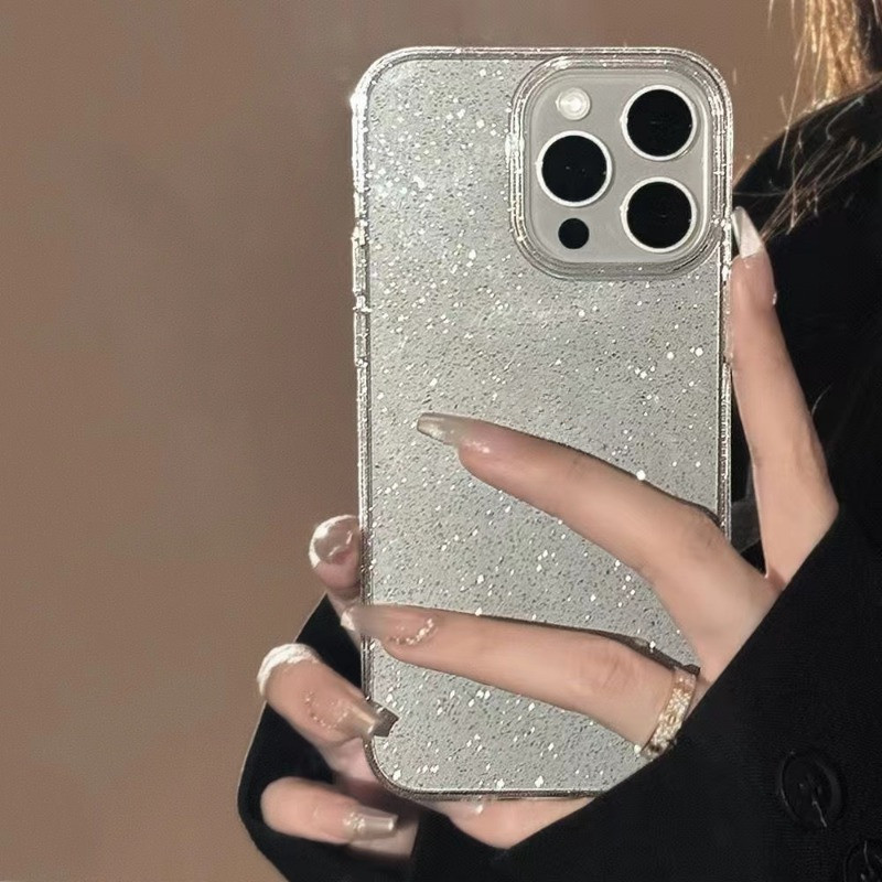 หรูหราโปร่งใสglitterกันกระแทกsoft TPUกรณีเหมาะกับกรณีสําหรับiPhone 15 14 13 12 11 Pro Max 14 15 Plusฝาครอบโทรศัพท์