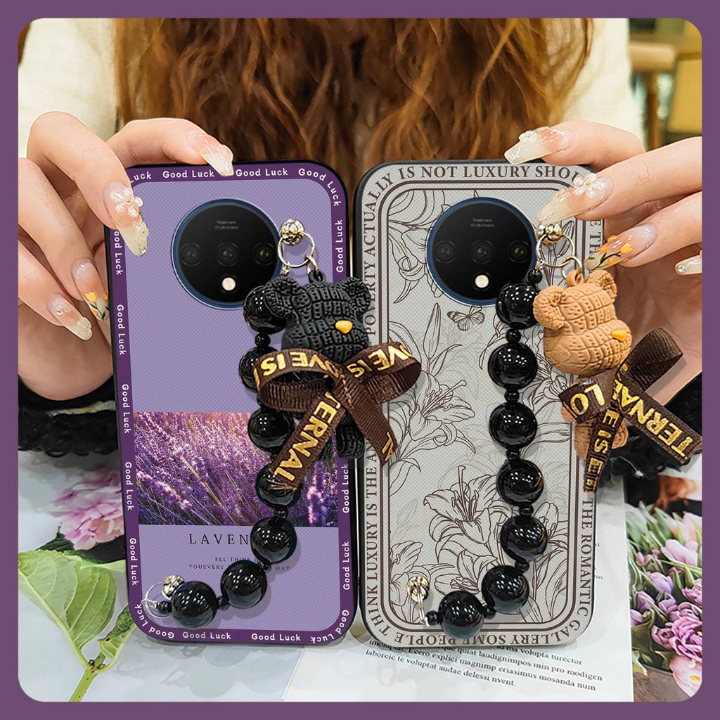 Black pearl pendant Skin-friendly feel Phone Case For One Plus 7T/1+7T silicone phone case Cartoon D