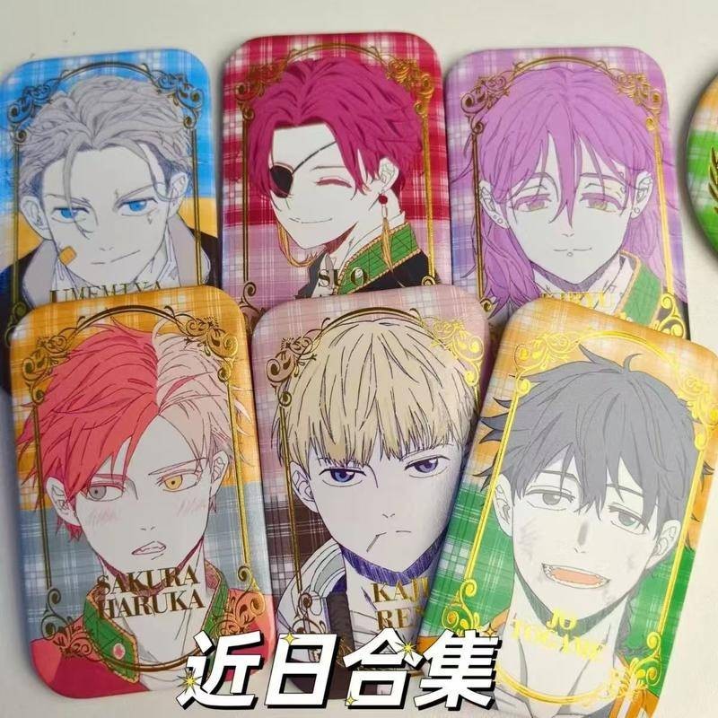 Anime Wind Breaker คอสเพลย์สี่เหลี่ยมผืนผ้าป้าย Sakura Haruka Suou Hayato Umemiya Hajime Sugishita Kyoutaru Nirei Akihiko Pins Collection Breastpin ของขวัญวันเกิด