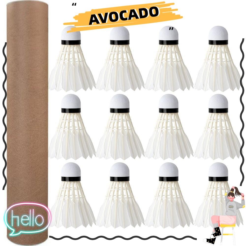 ลูกแบดมินตัน AVOCAR 3/6/12 ชิ้น, ลูกขนไก่แบดมินตันมืออาชีพที่มีเสถียรภาพ, อุปกรณ์เสริมการฝึกอบรมกีฬาเทรนเนอร์แบดมินตันในครัวเรือน
