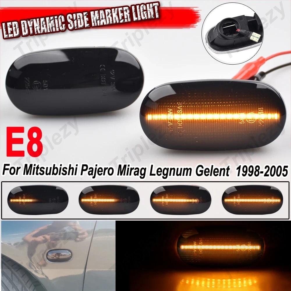 2pcs LED แบบไดนามิกด้านข้างไฟเลี้ยวลําดับไฟสัญญาณสําหรับ Mitsubishi Pajero Montero V33 Mirage Legnum Galant L200 K60 Triton Colt 1995-2005 สําหรับ Proton Wira 1993-2010
