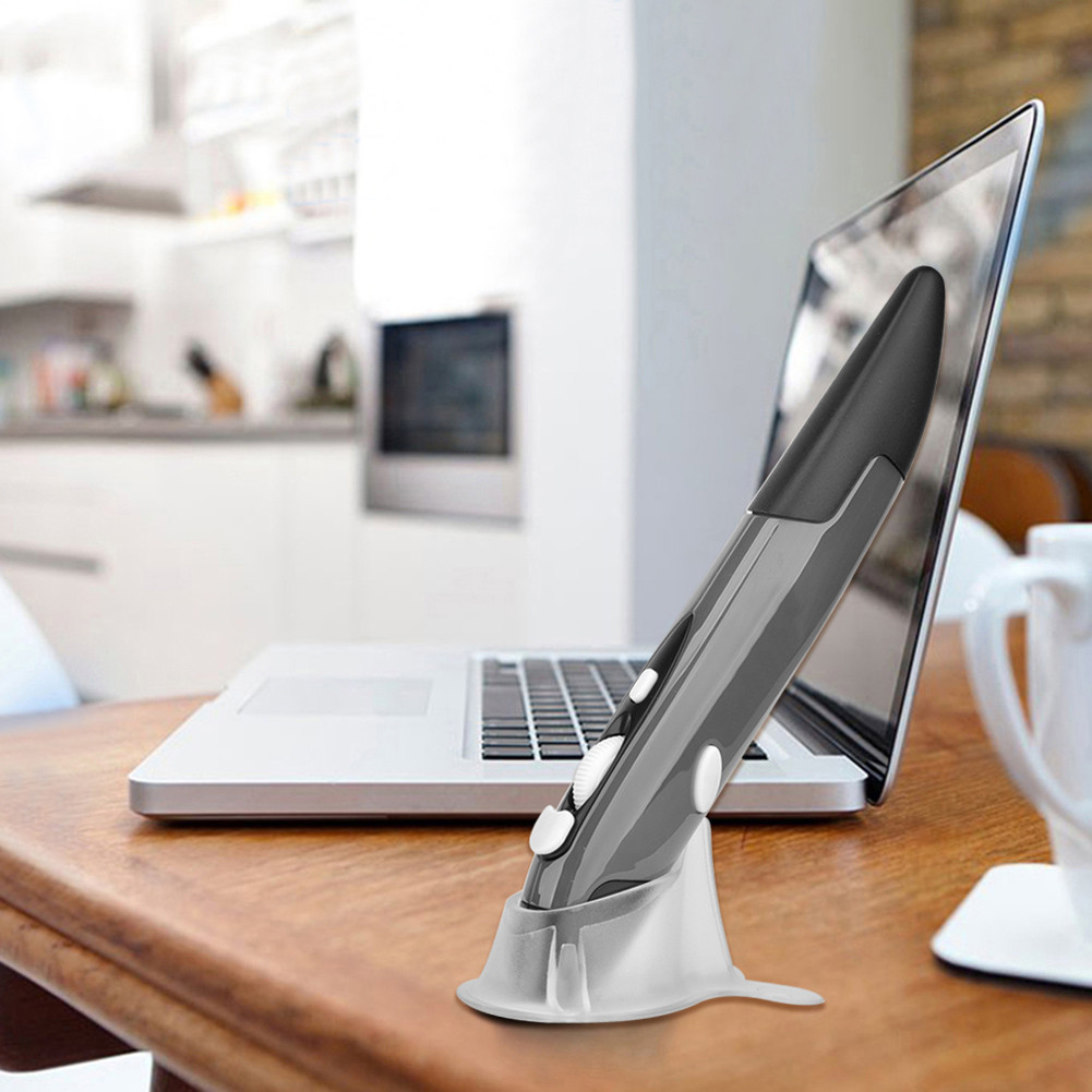 [goog.th] เมาส์ปากกาออปติคัล USB ไร้สาย 2.4GHz ปรับได้ 1600DPI เมาส์ 4 คีย์สําหรับพีซี