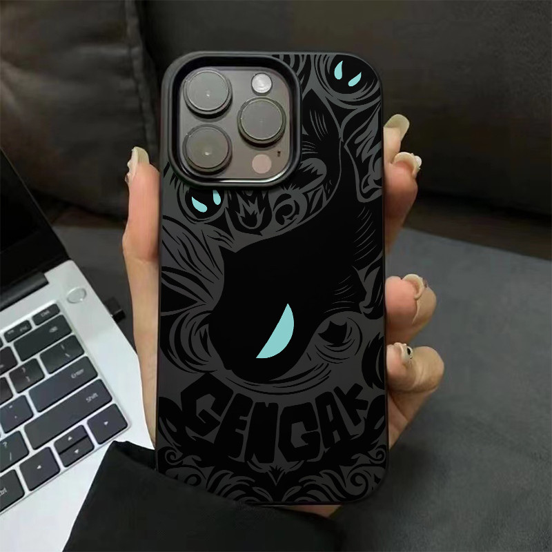 เคสไอโฟน16 15 14 13 12 11 Pro Max Case Black strange fish For Men กันกระแทก Compatible เคส iPhone 16PM,16Plus,X/XS, XR,7+,8Plus