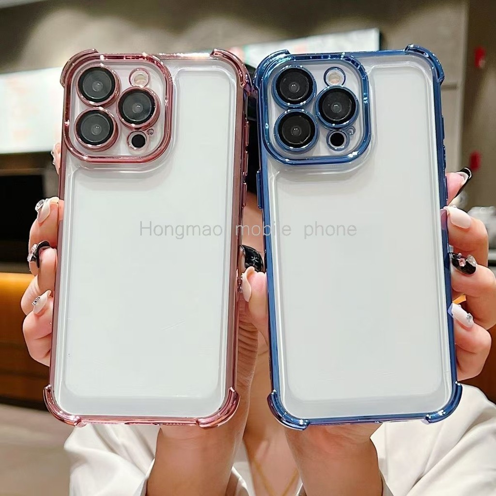 ปลอกสําหรับ Infinix Tecno Smart 9 8 8HD 7 5 Plus Spark 20 20C GO 1 2025 2024 2023 Hot 50i 40i Pro Electroplating สี่มุมหนาถุงลมนิรภัย anti drop เคสโทรศัพท์ฝาครอบ