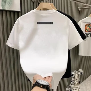 เสื้อยืดลําลอง ผ้าฝ้ายแท้ แขนสั้น คอกลม พิมพ์ลายการ์ตูนกระต่าย หมี สไตล์เกาหลี แฟชั่นฤดูร้อน สําหรับผู้ชาย มีสีดํา สีขา3