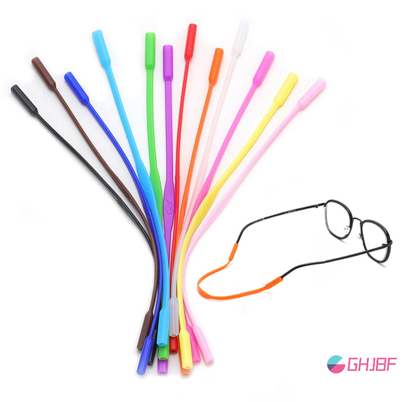 Ghjbf] 1PC แว่นตายืดหยุ่นสร้อยข้อมือซิลิโคนกีฬา Anti-Slip String แว่นตาเชือก Band ผู้ถือสาย Candy สี ศน คอเต่า ําห