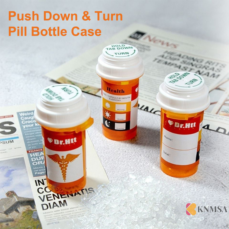 Knmsa] 50ML Push & Tailor Turn Vial Container Pocket Plastic Storage Stash Jar Pill Bottle Case Box Herb Container ศนเดิมคอเต่า