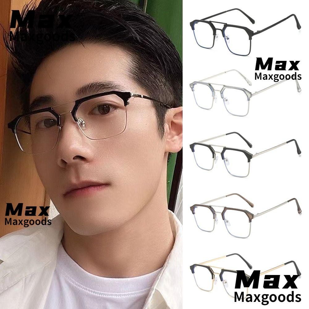 Maxg แว่นตาป้องกันแสงสีฟ้า, Blue Blocking Ultralight Square แว่นตา, สบายป้องกันดวงตาโลหะแว่นตาสํานักงาน